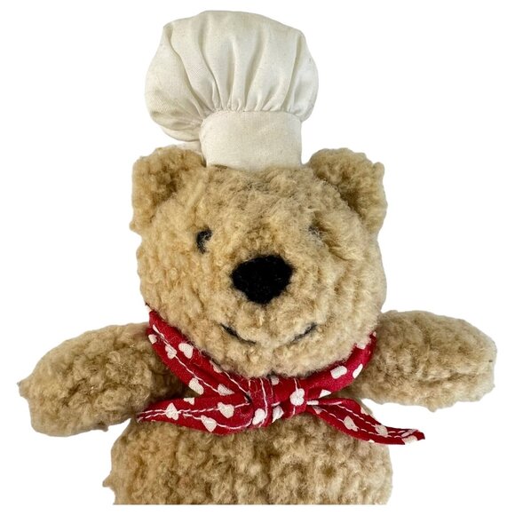 Hallmark Chef Teddy Bear With Red Polka Dot Scarf & White Hat Stuffed Animal VTG - Picture 2 of 5